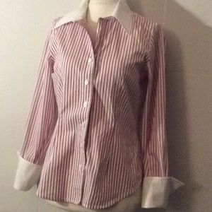 Pell & Co  White red French cuff B/down shirt # 2